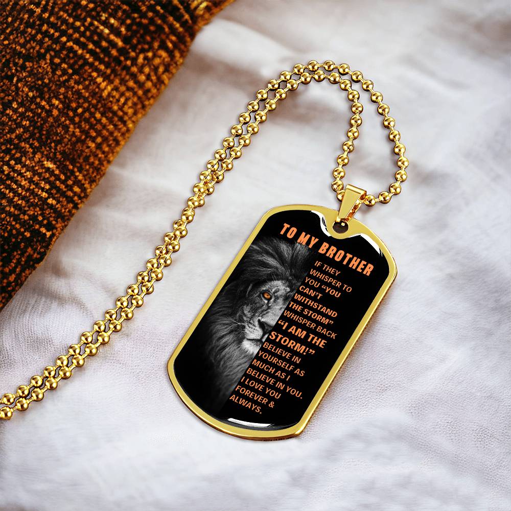 Brother Believe In Yourself Dog Tag Necklace