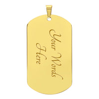 Thumbnail for Dog Tag Pendant necklace with engraving. Gift for grandson from grandma or grandpa.