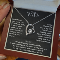 Thumbnail for Romantic heart-shaped pendant necklace with sparkling cubic zirconia, in gift box with emotional message card – perfect birthday gift for wife from husband.