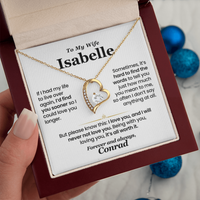 Thumbnail for Romantic heart-shaped pendant necklace with sparkling cubic zirconia, in gift box with personalized message card – perfect christmas gift for wife from husband.