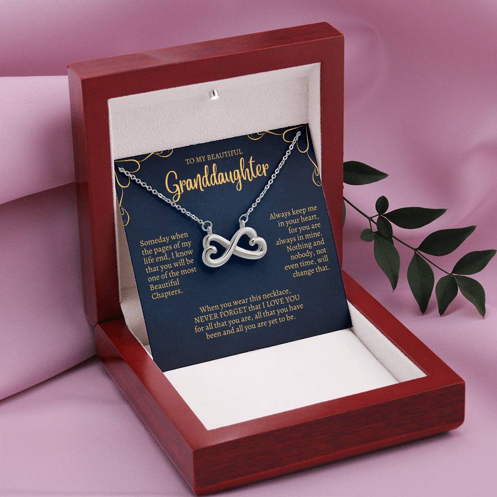 Granddaughter, Always Loving You - Infinity Hearts Necklace (GD80)