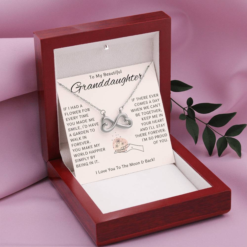 Granddaughter, You Make Me Happier - Infinity Hearts Necklace (GD61)