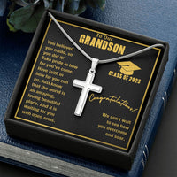 Thumbnail for Grandson, Class of 2023 - Cross Necklace