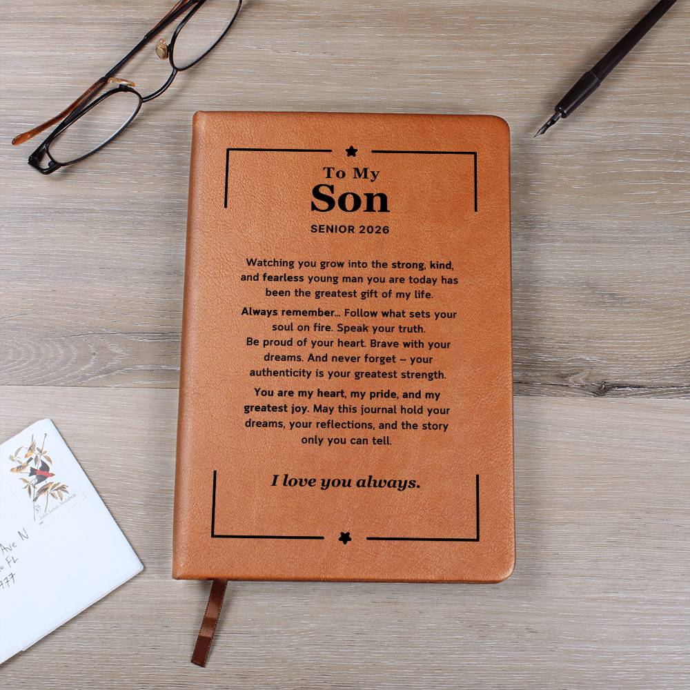 To My Son, Graduation Gift - Leather Journal (S68)
