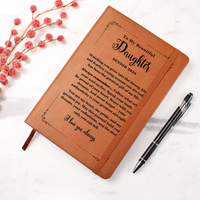Thumbnail for Leather journal with engraved cover – inspiring gift for daughter to write her thoughts and prayers.