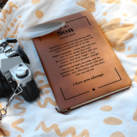 Thumbnail for Leather journal with engraved cover – graduation gift for son to write his thoughts and prayers.