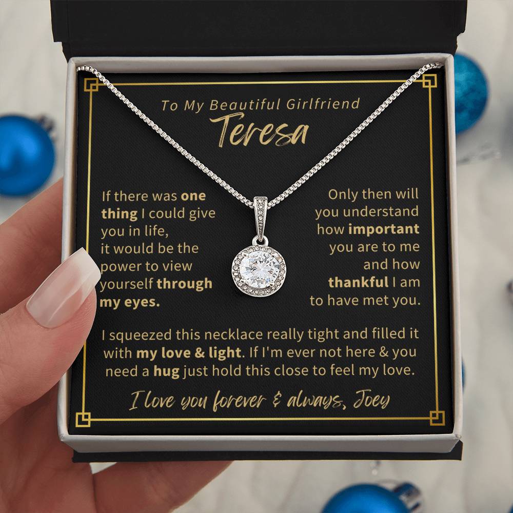 To My Girlfriend, My Love & Light - Eternal Love Necklace - Personalize