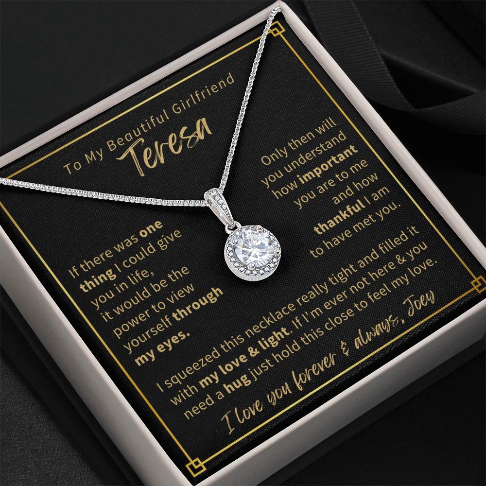 To My Girlfriend, My Love & Light - Eternal Love Necklace - Personalize