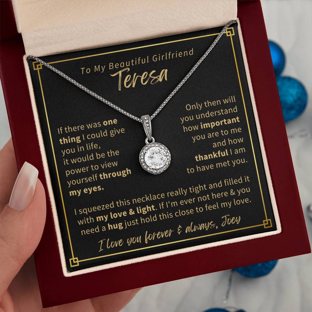 To My Girlfriend, My Love & Light - Eternal Love Necklace - Personalize