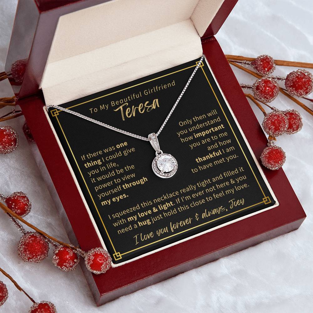 To My Girlfriend, My Love & Light - Eternal Love Necklace - Personalize