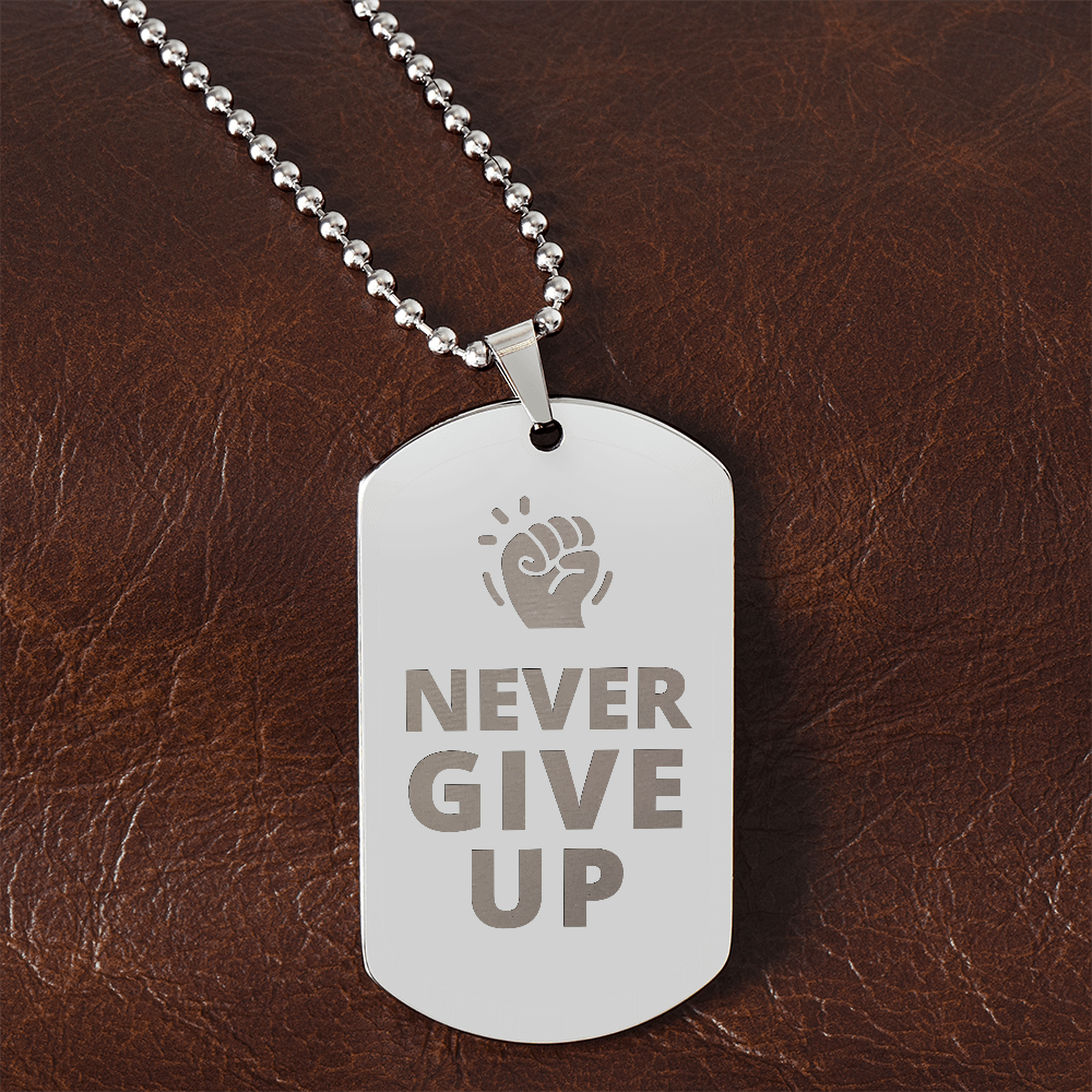 Engraved Dog Tag Necklace - Faith - 0012