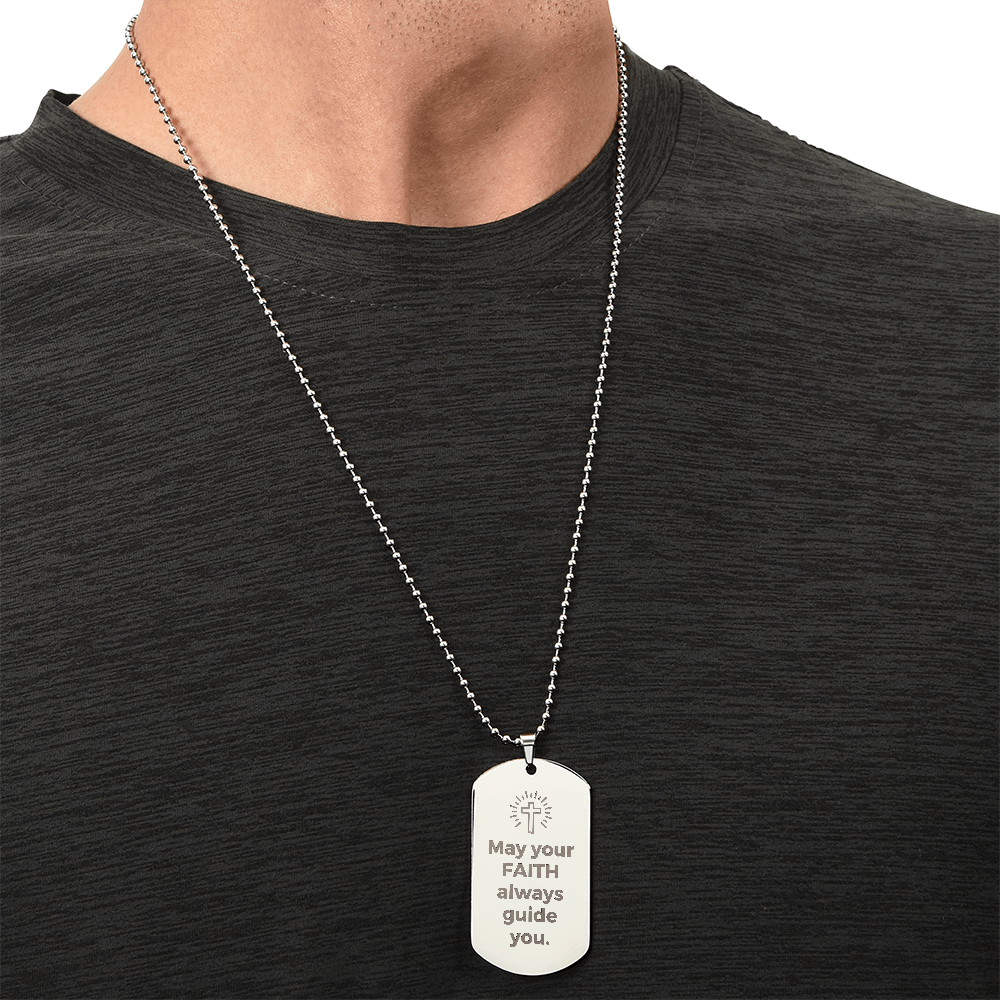 Engraved Dog Tag Necklace - Faith - 007