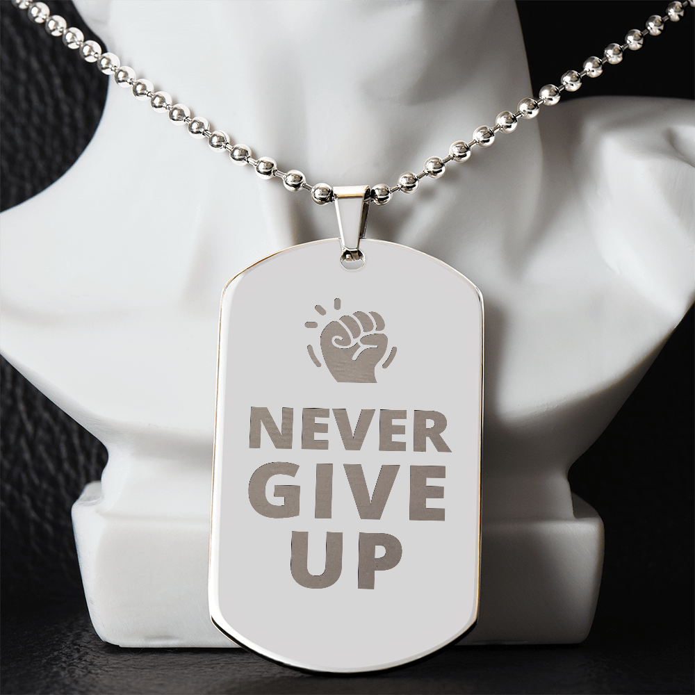 Engraved Dog Tag Necklace - Faith - 0012