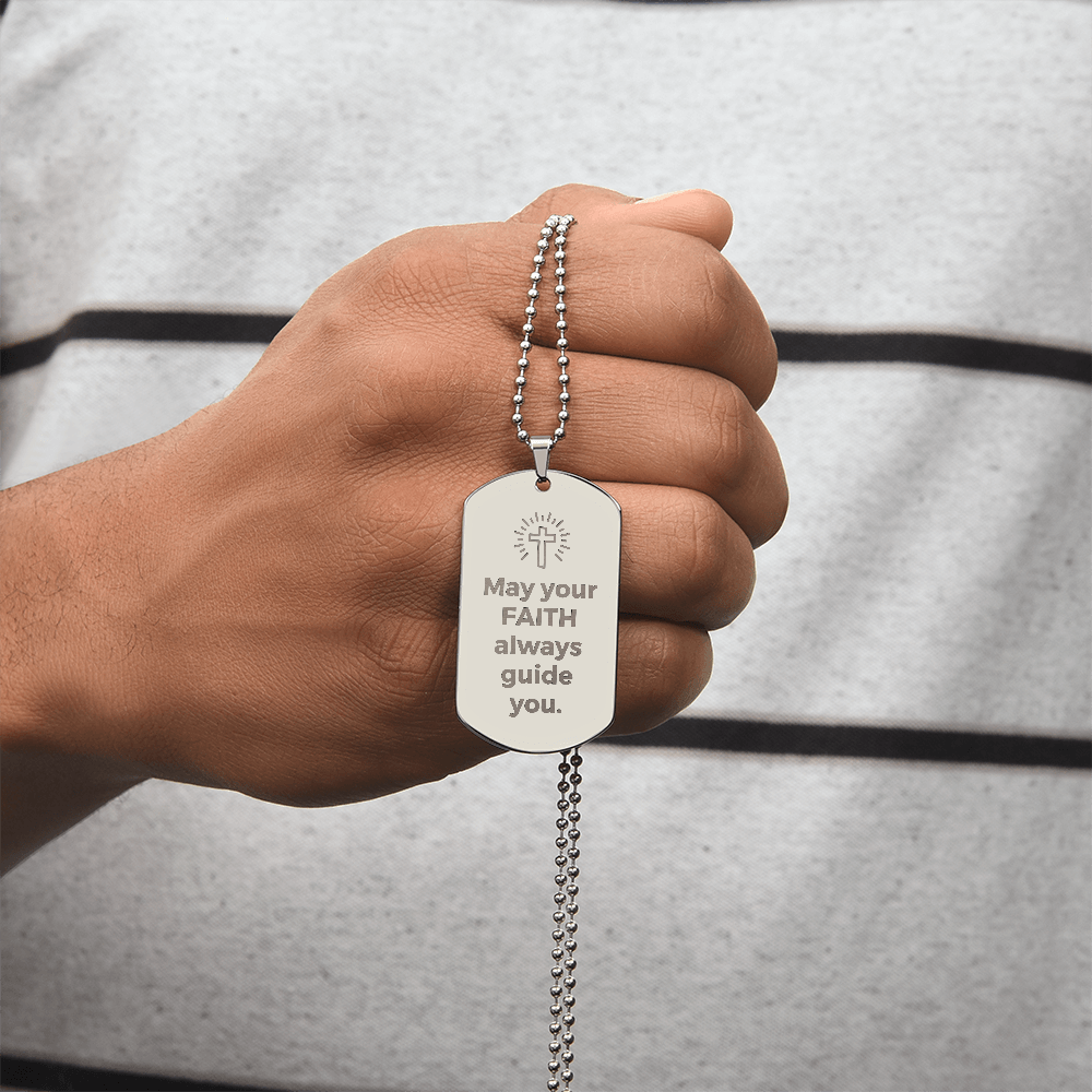 Engraved Dog Tag Necklace - Faith - 007