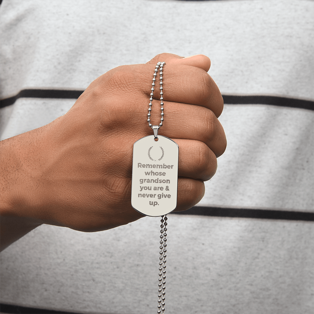 Engraved Dog Tag Necklace - Faith - 009