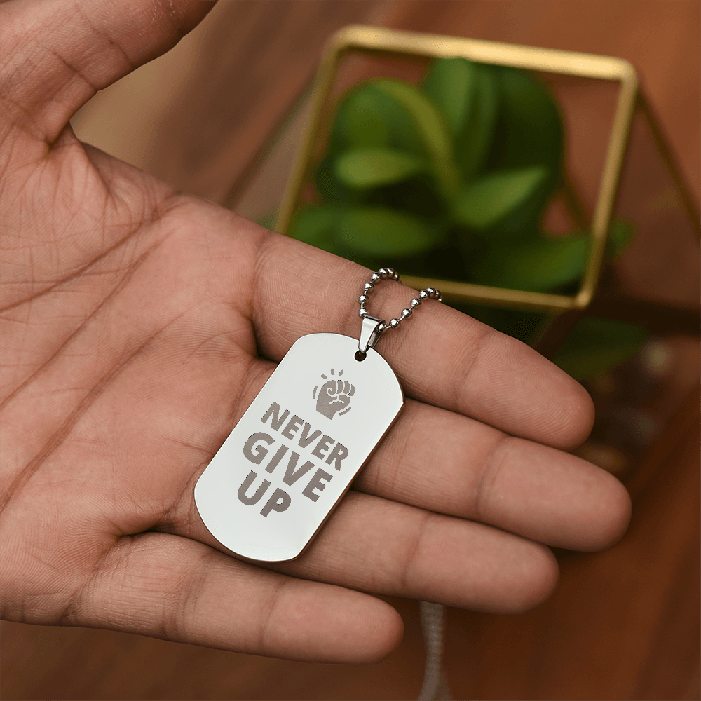 Engraved Dog Tag Necklace - Faith - 0012