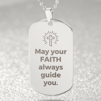 Thumbnail for Engraved Dog Tag Necklace - Faith - 007