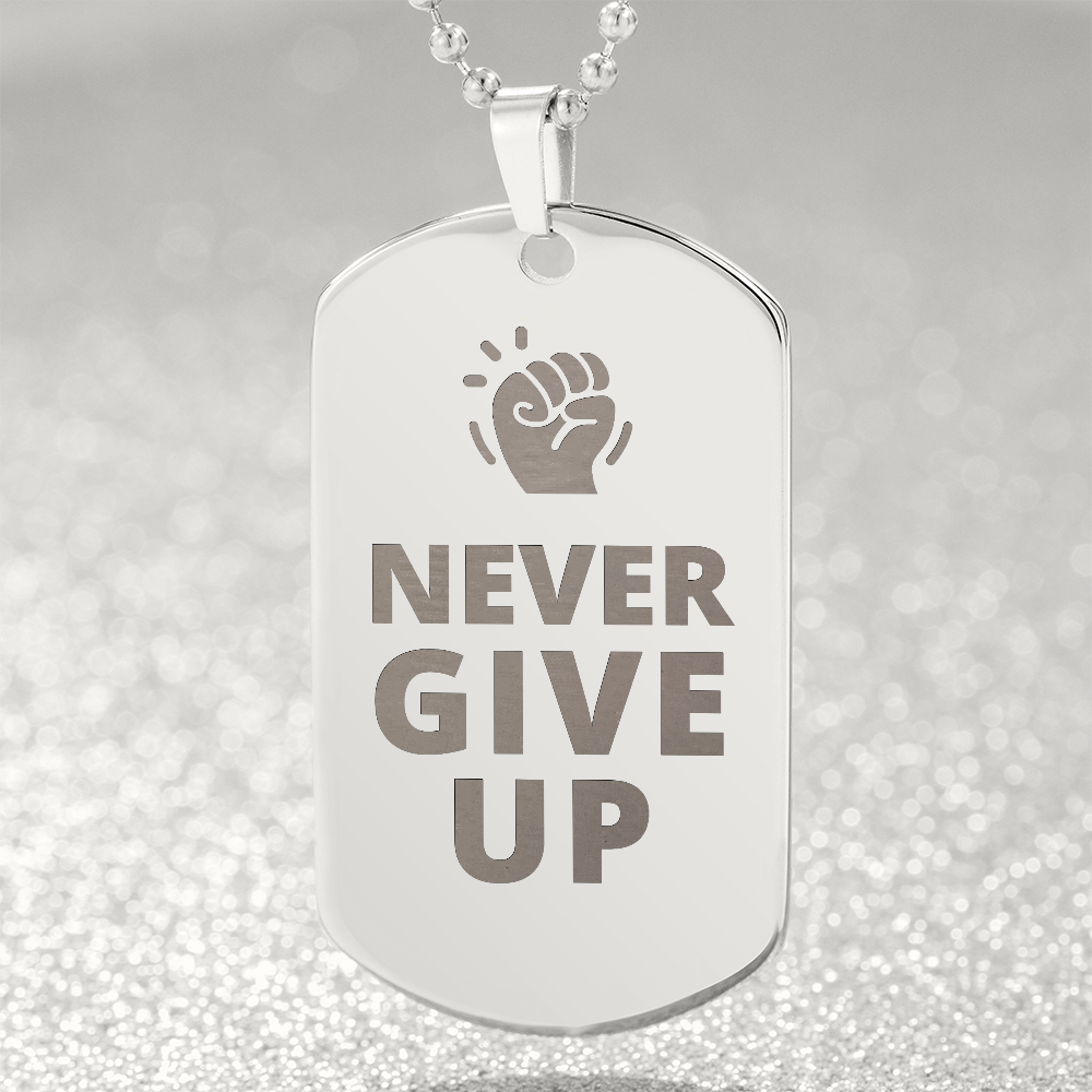 Engraved Dog Tag Necklace - Faith - 0012