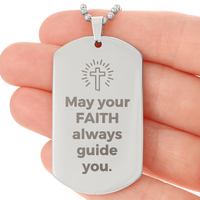 Thumbnail for Engraved Dog Tag Necklace - Faith - 007