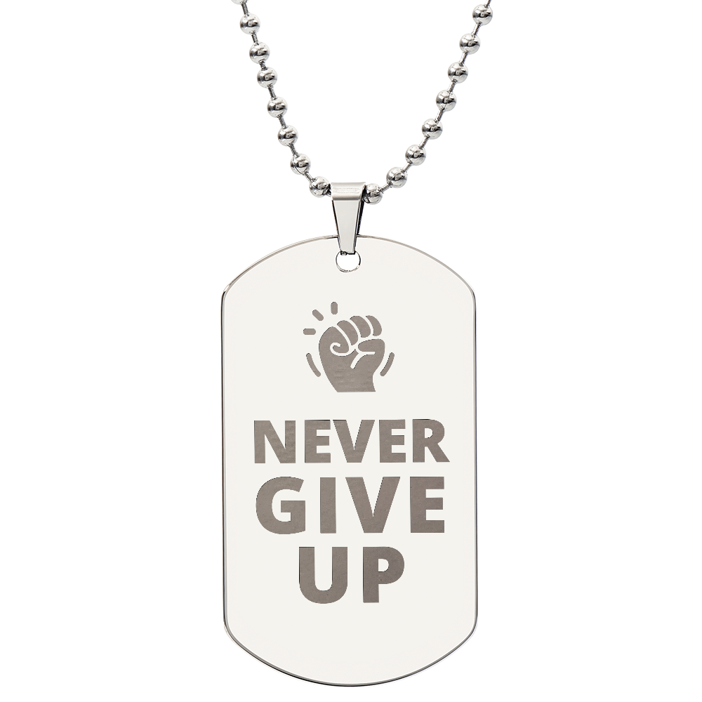 Engraved Dog Tag Necklace - Faith - 0012