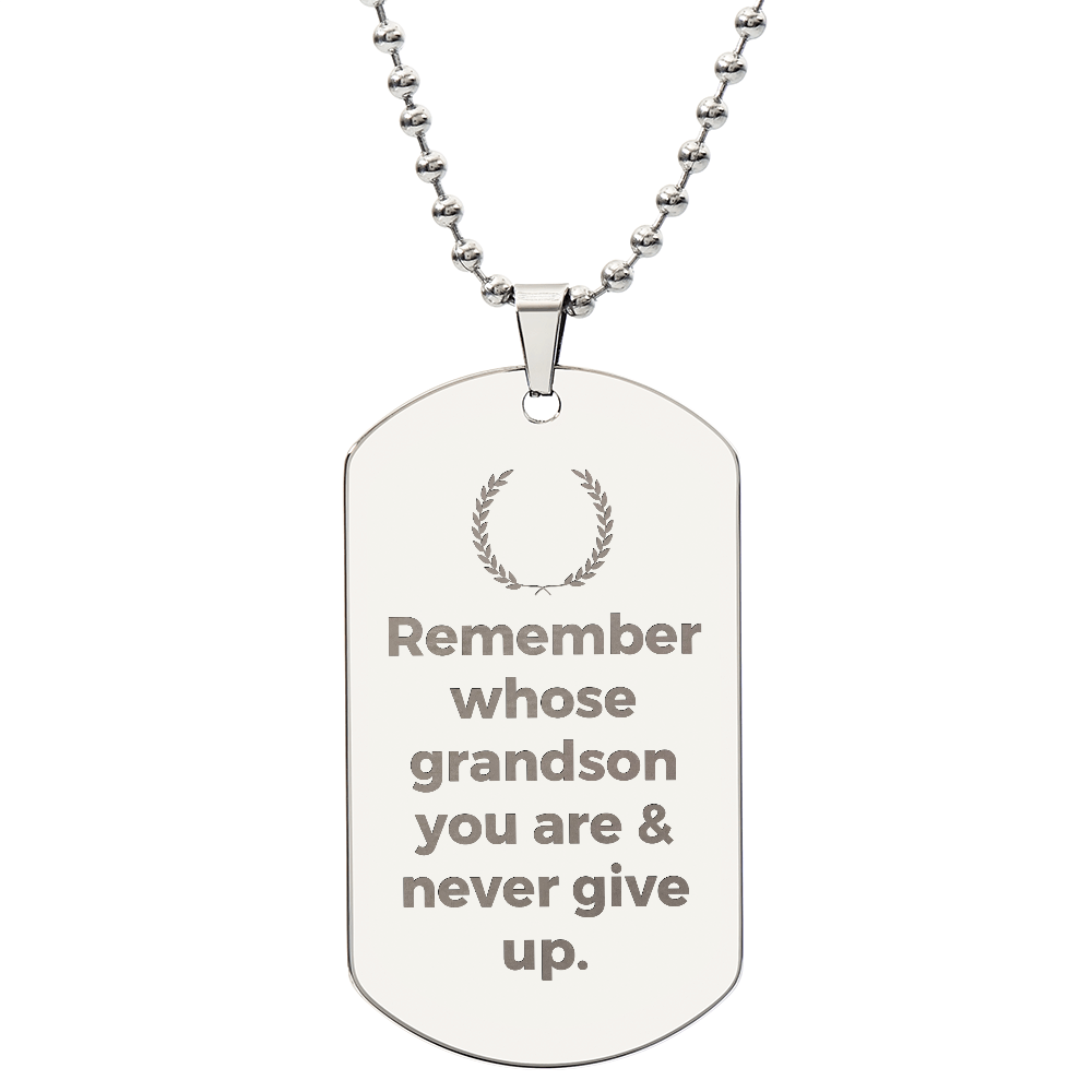 Engraved Dog Tag Necklace - Faith - 009