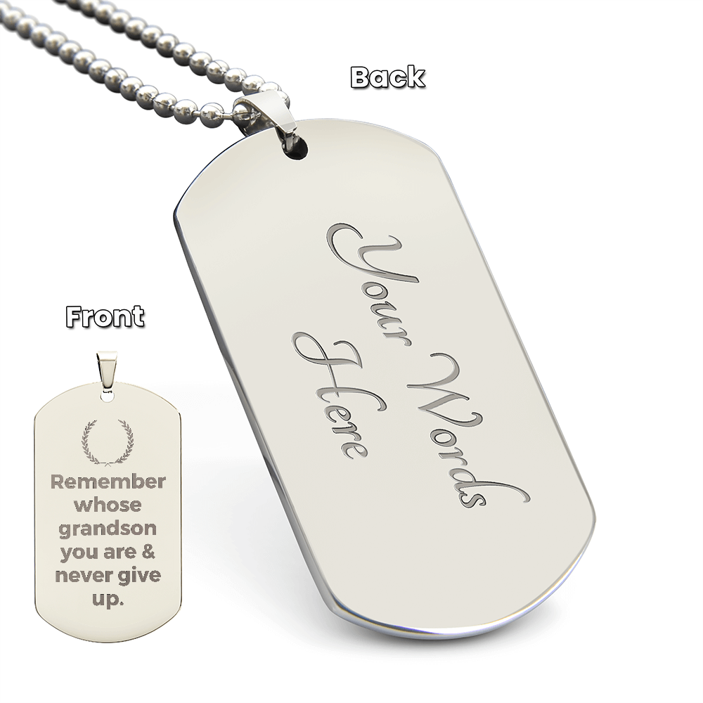 Engraved Dog Tag Necklace - Faith - 009