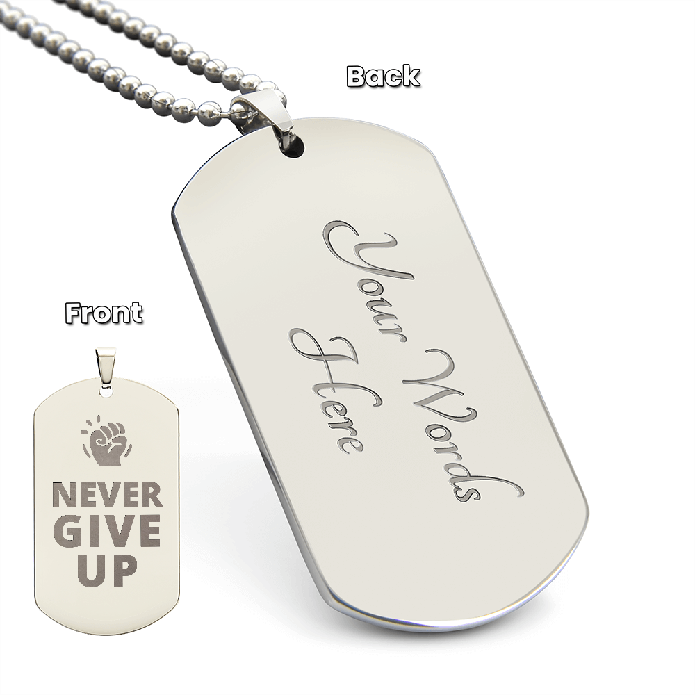 Engraved Dog Tag Necklace - Faith - 0012