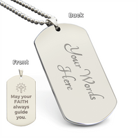 Thumbnail for Engraved Dog Tag Necklace - Faith - 007