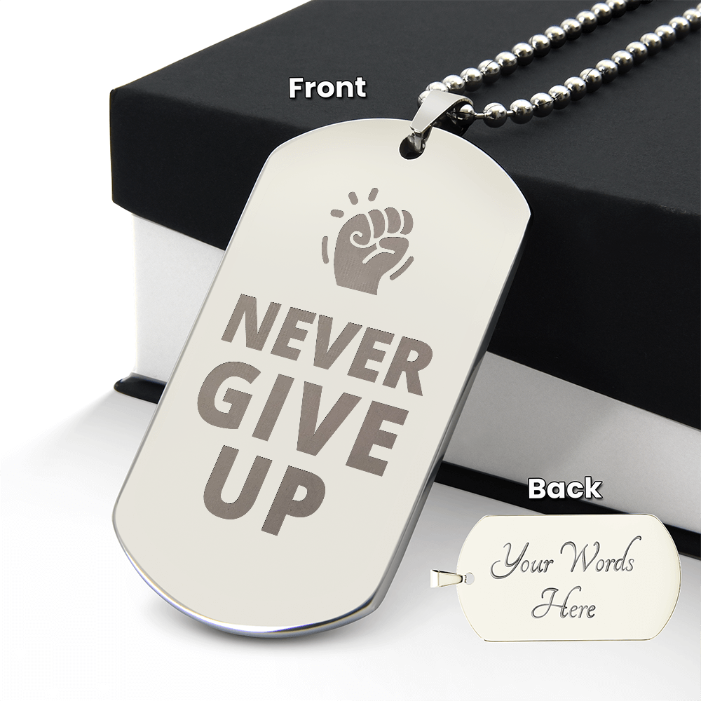 Engraved Dog Tag Necklace - Faith - 0012