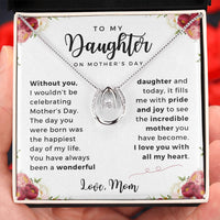 Thumbnail for To My Daughter On Mother's Day - Lucky Horseshoe Necklace