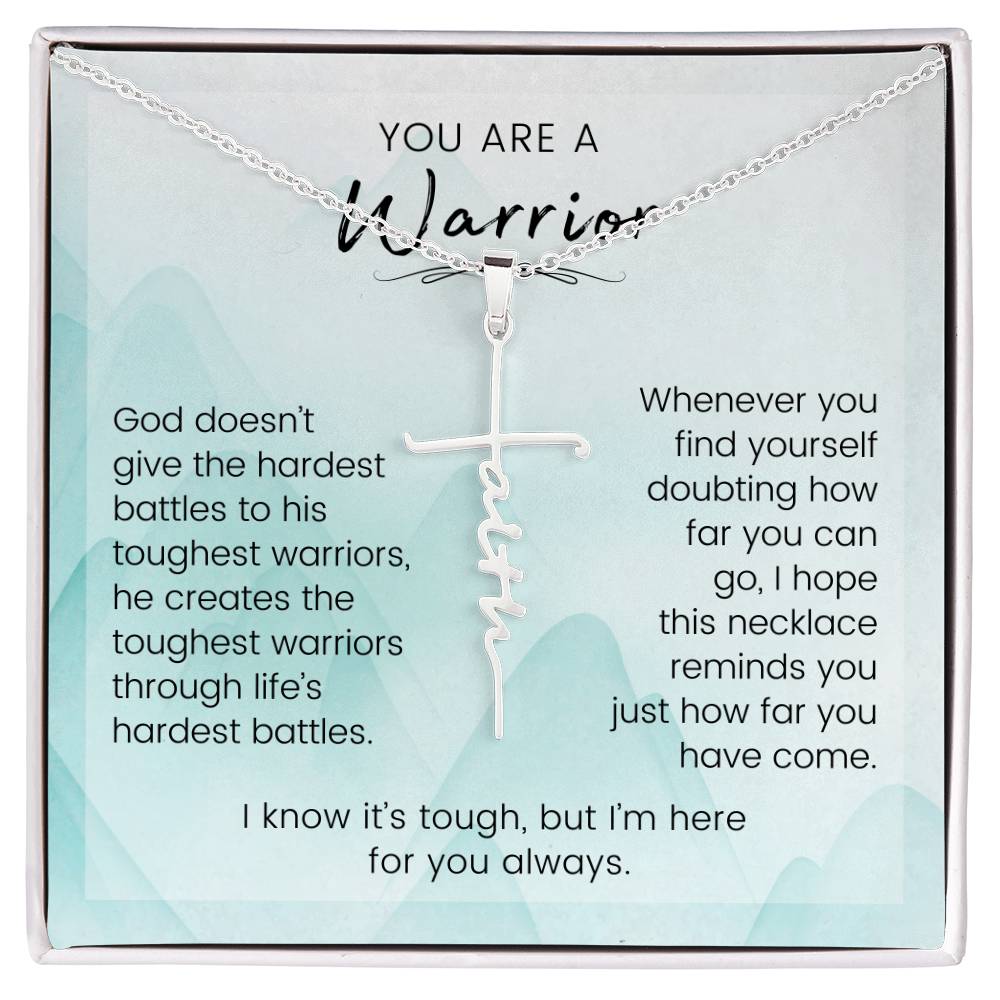You Are A Warrior - Faith Cross Necklace