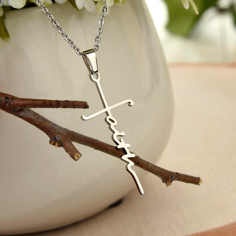 To My Daughter, Whenever You Feel Overwhelmed - Faith Cross Necklace W/ Personalized Message Card