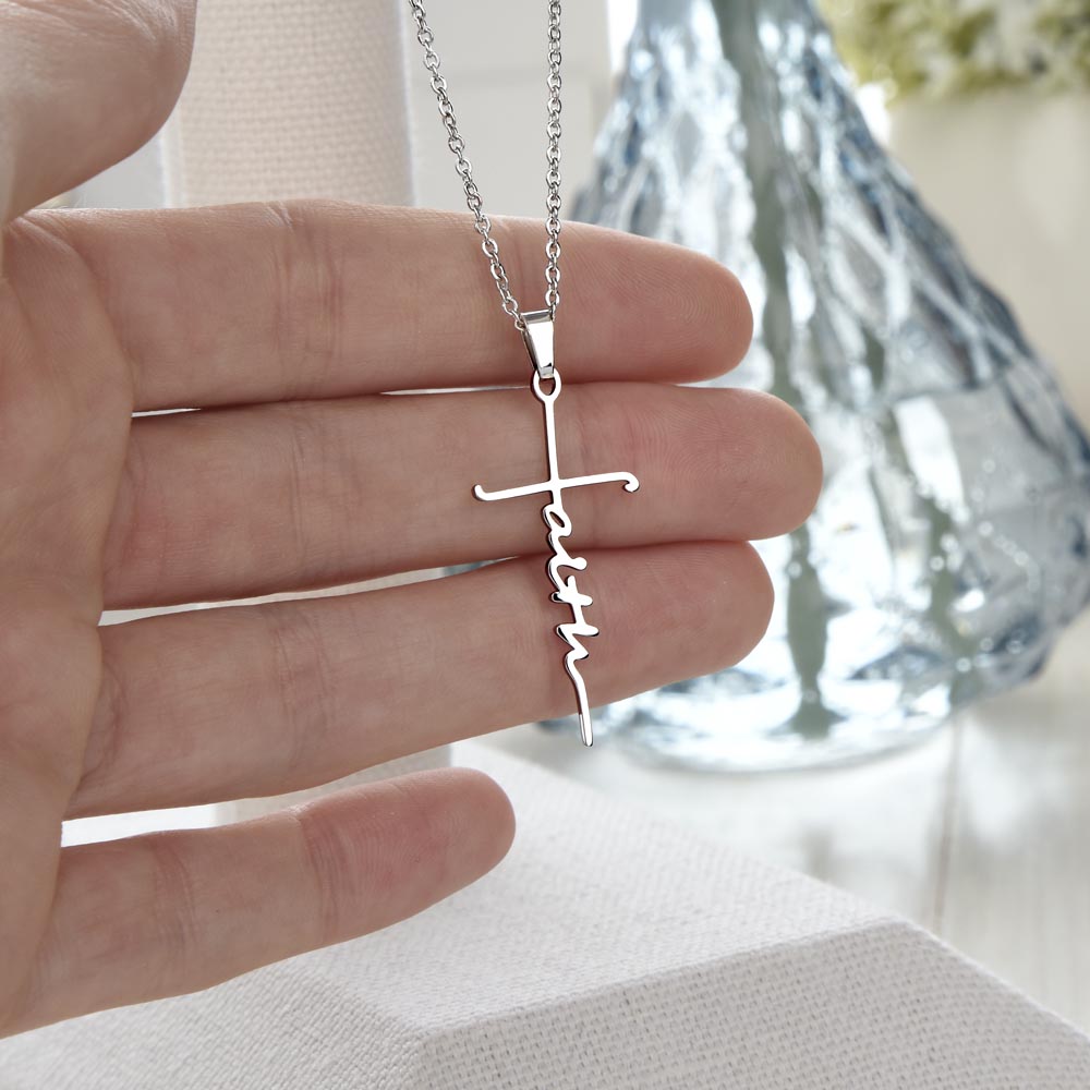 Granddaughter, Never Lose Faith - Faith Cross Necklace (GD76-UGC)