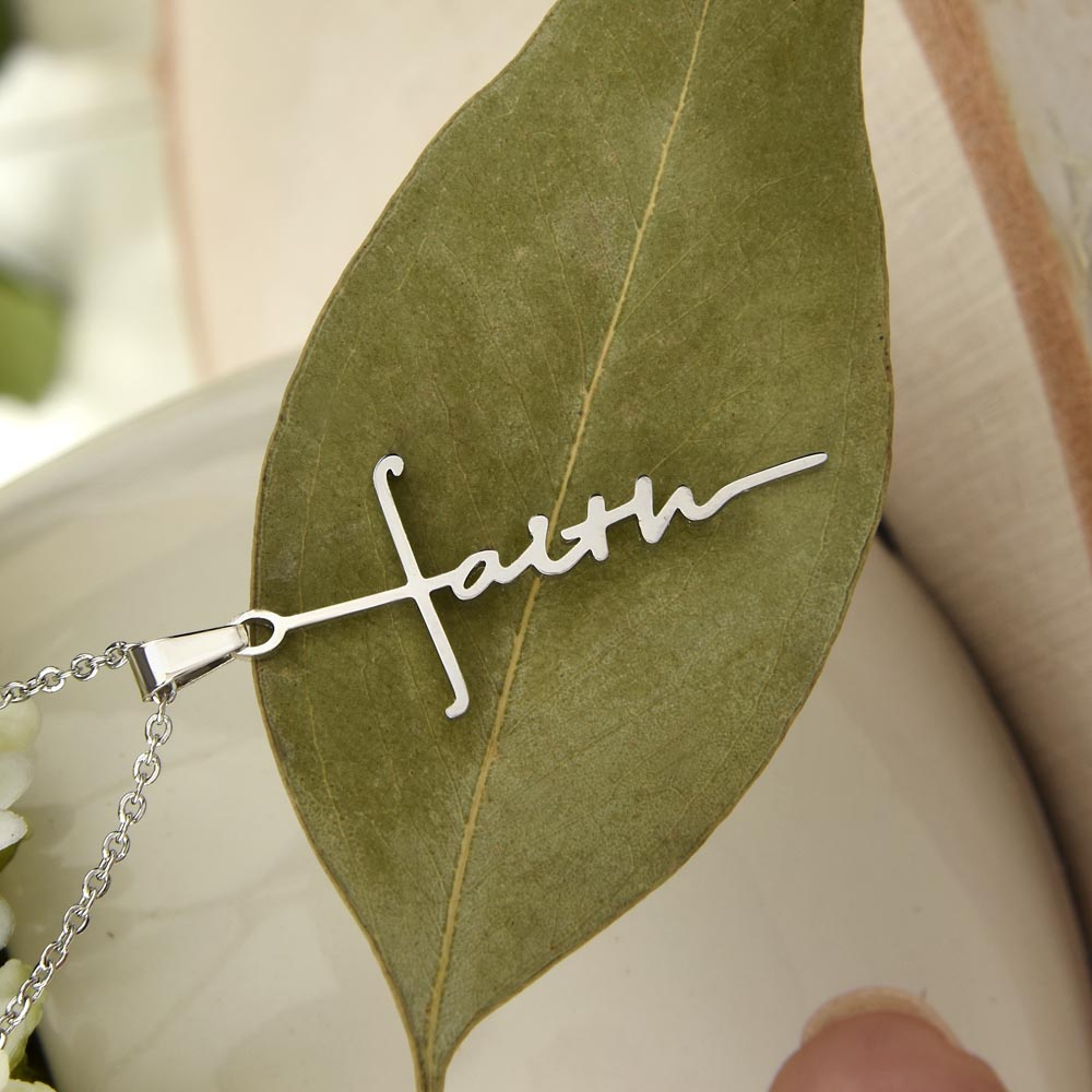 Granddaughter, Never Lose Faith - Faith Cross Necklace (GD76-UGC)