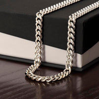 Thumbnail for Grandson, Follow Your Dreams - Cuban Link Chain W/ Personalized Message Card - 01
