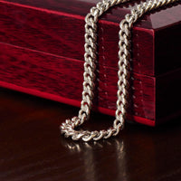 Thumbnail for Grandson, Follow Your Dreams - Cuban Link Chain W/ Personalized Message Card - 01