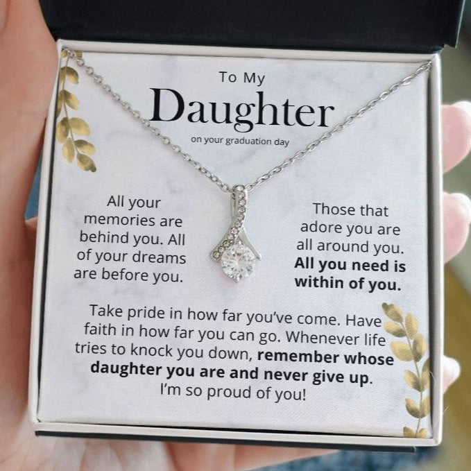 Daughter, All You Need Is Within You - Ribbon Necklace