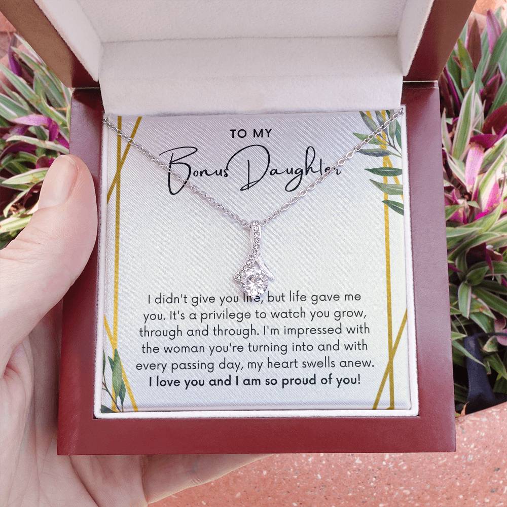 To My Bonus Daughter, Life Gave Me You - Alluring Beauty Necklace