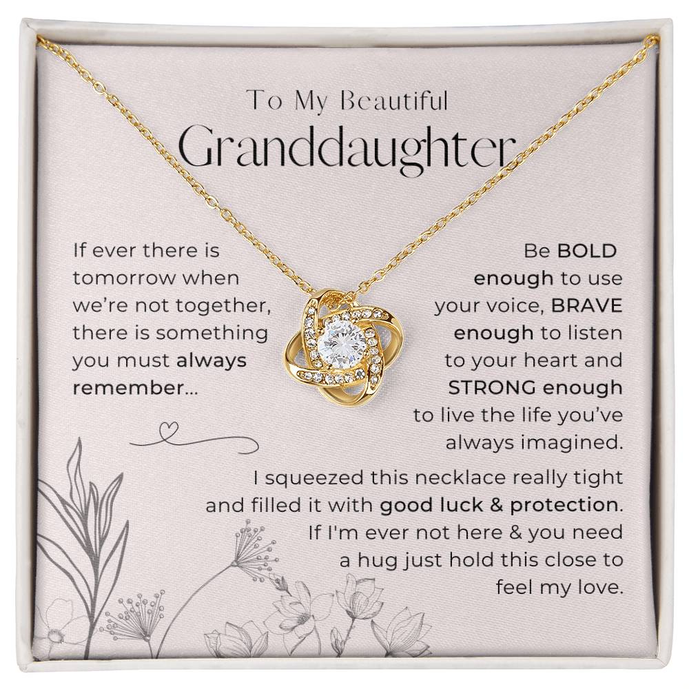 To My Granddaughter, Always Remember This - Love Knot Necklace