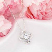 Thumbnail for Granddaughter, Never Give Up  - Love Knot Necklace with Personalized Message Card (GD90-P)