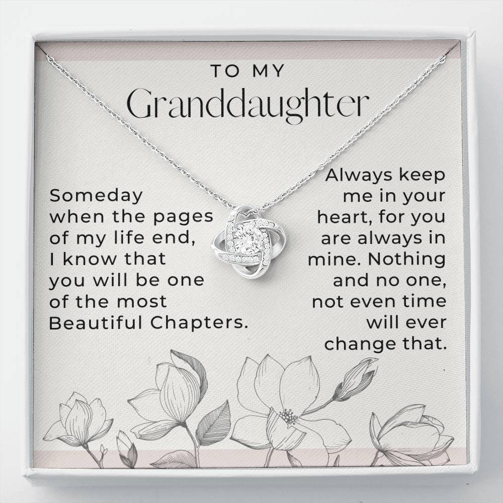 A beautiful White gold necklace for granddaughter from grandma or grandpa.