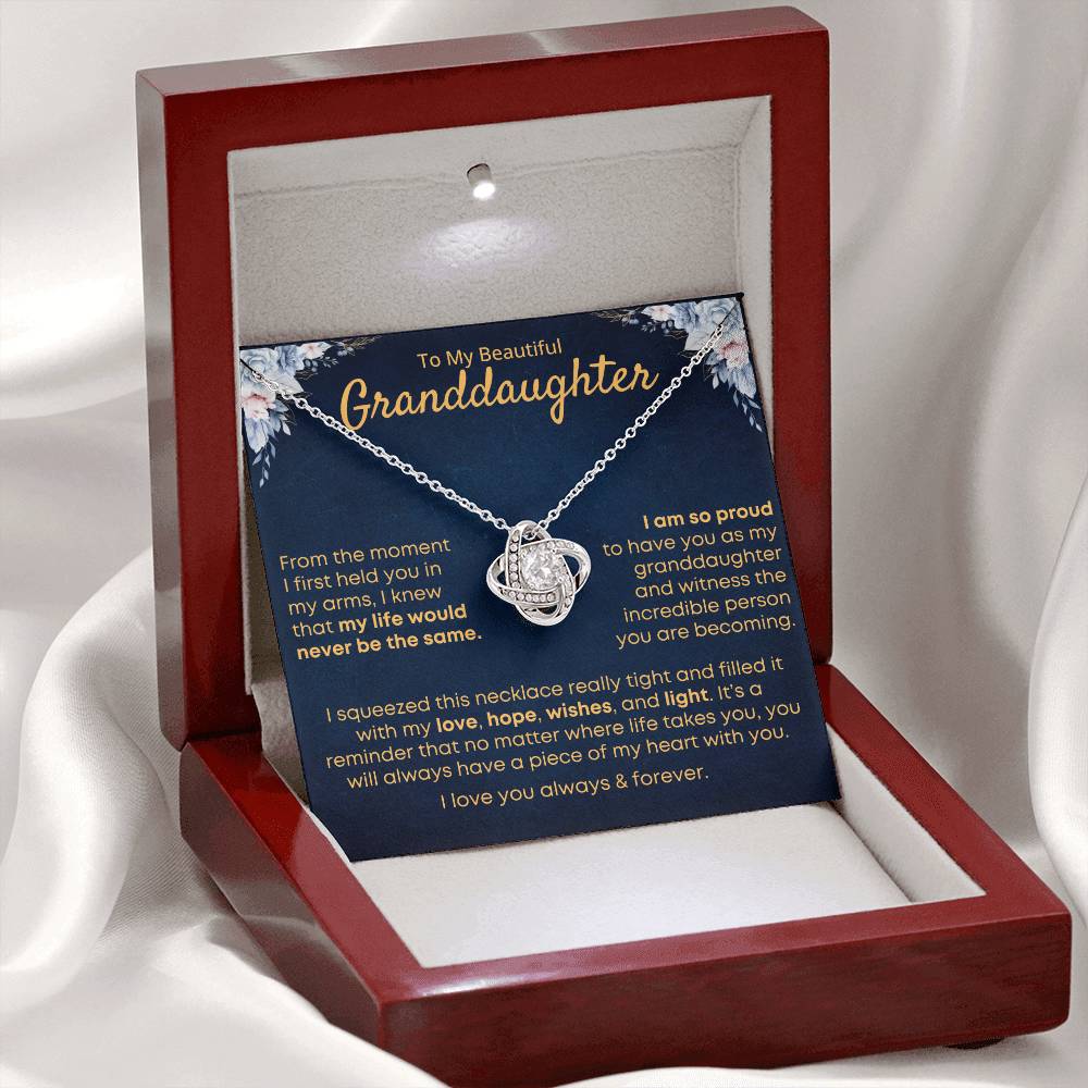 Granddaughter, Piece Of My Heart - Love Knot Necklace (GD95)