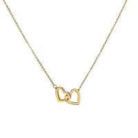 Thumbnail for Gold Interlocking Hearts necklace for granddaughter from grandpa grandma