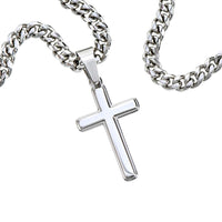 Thumbnail for Grandson, Never Give Up - Cross Chain Necklace with Personalized Message Card (GS51-P)