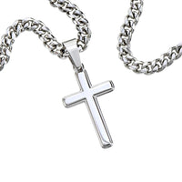 Thumbnail for [ALMOST SOLD OUT] Grandson, Never Give Up - Cuban Chain Cross Necklace