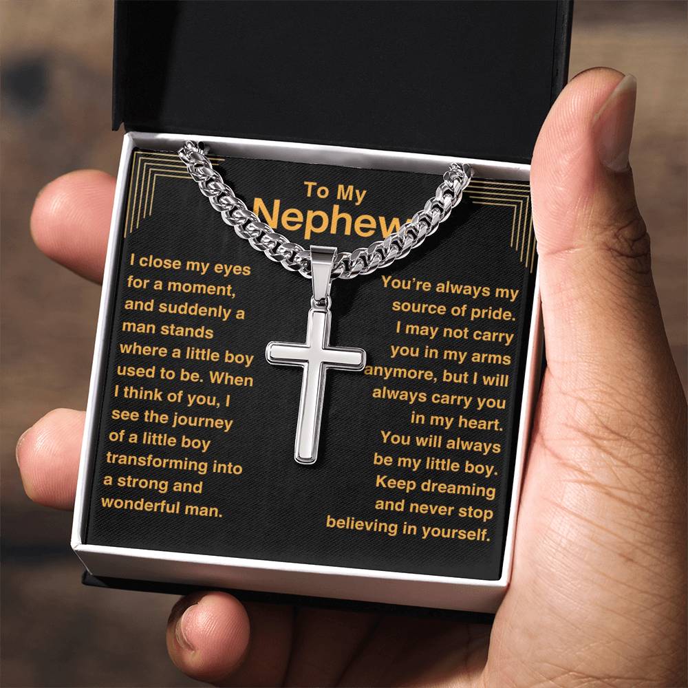 Nephew, Never Stop Believing - Cross Chain Necklace