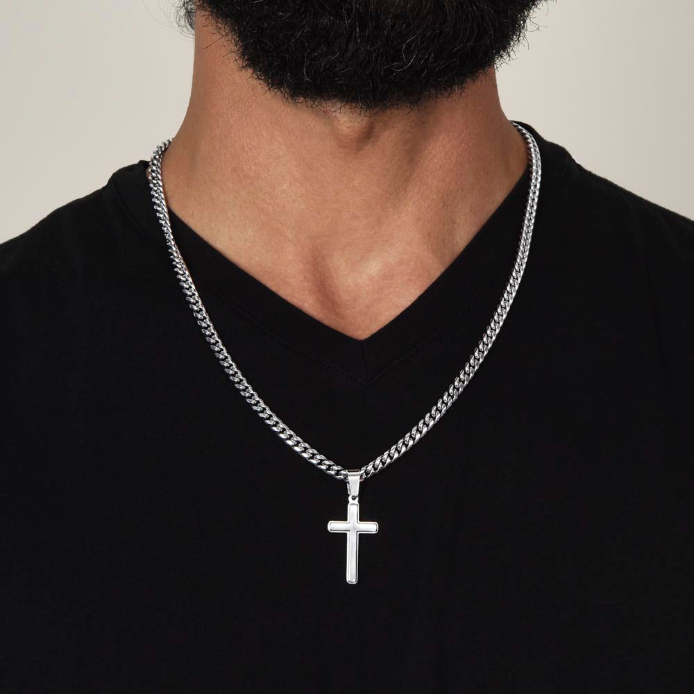 Husband, Meeting You Was Fate - Cuban Chain Cross Necklace