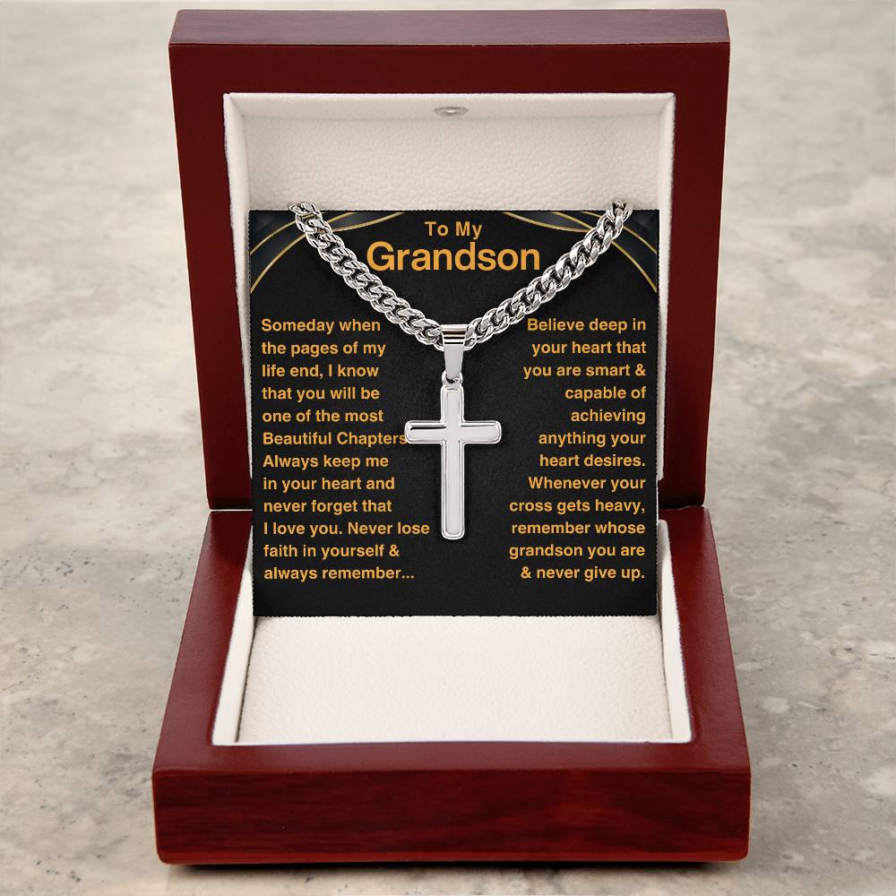 [ALMOST SOLD OUT!] Grandson, Never Give Up - Cross Chain Necklace (GS51-UGC)