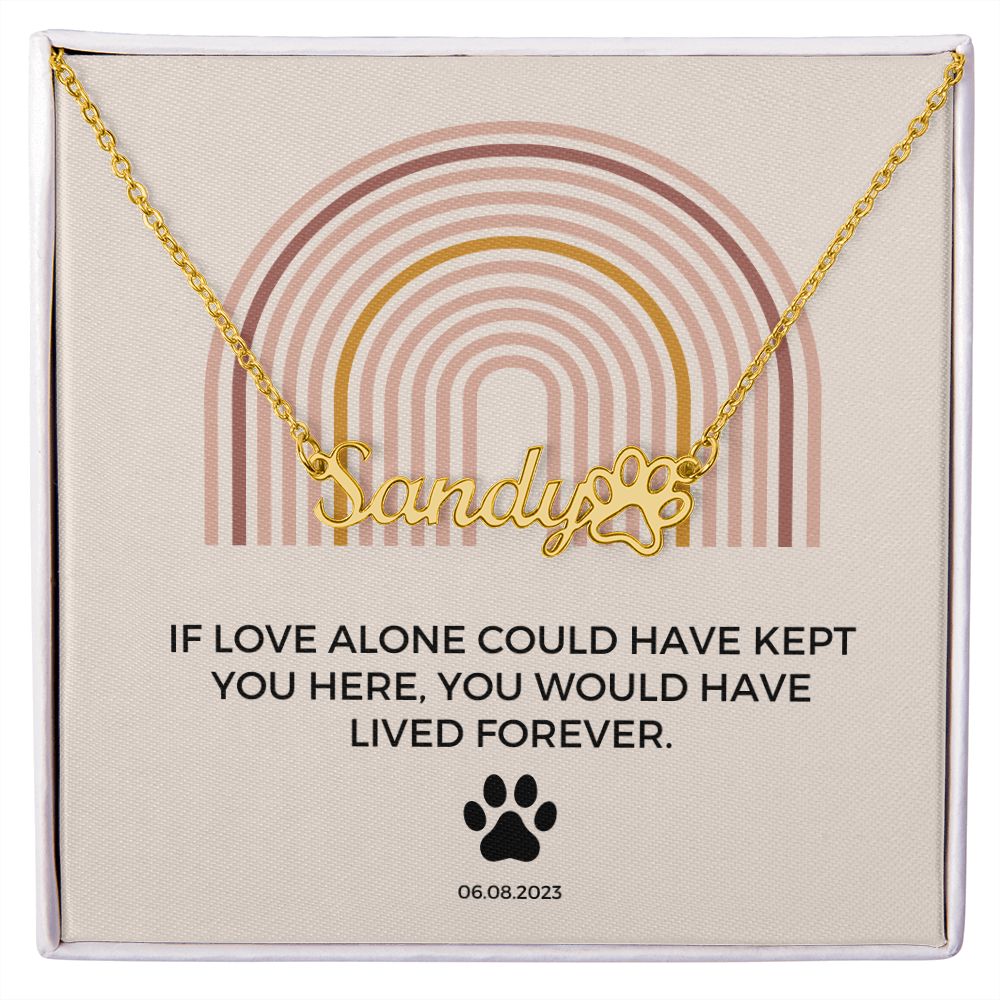 My Best Friend - Paw Print Name Necklace