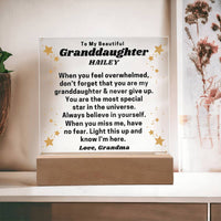Thumbnail for Granddaughter's Guiding Light - Night Light Acrylic Plaque